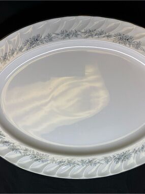 Homer Laughlin White Porcelain Platter Silver Rose
